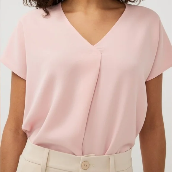 ESQUALO Soft Pink V-Neck Blouse - Picture 3 of 11